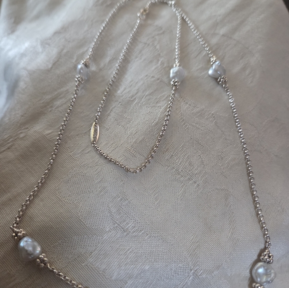 LAGOS Luna Keshi Pearl Station Necklace, SS, 34 Inches - Picture 2 of 12